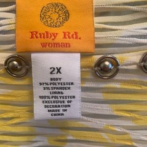 Ruby Rd Yellow and White Top